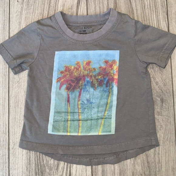 Little Bipsy Gray Tee with Colorful Palm Print - Picture 1 of 3